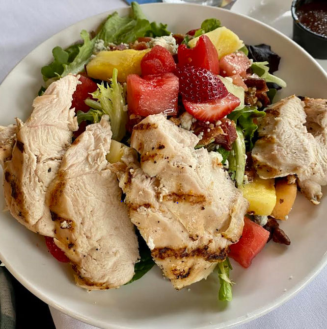 Chicken Salad with strawberries and pineapple